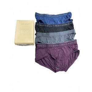 David Archy Men's Briefs Micro Modal Dual Pouch 4-Pack - Medium
